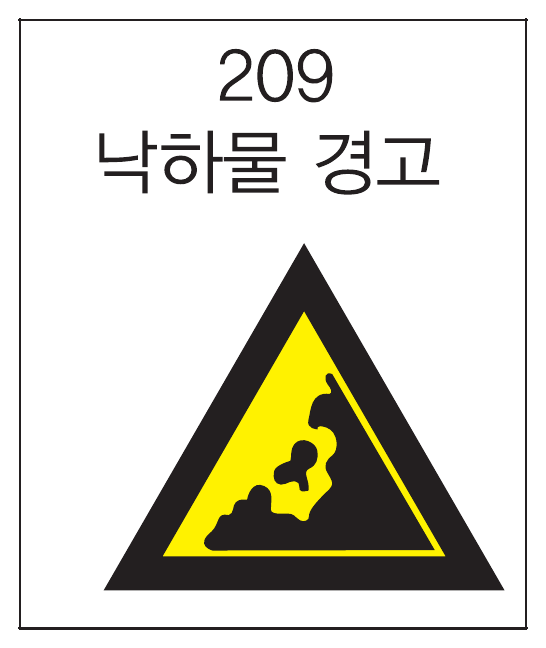낙하물 경고 표지